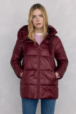 Pedro del Hierro Casacos|Acolchoados E Agasalhos-Parka curta capuz Bordeaux