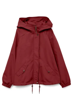 Vero Moda Curve Sobretudos|Casacos-Parka curta com capuz plus size Vermelho