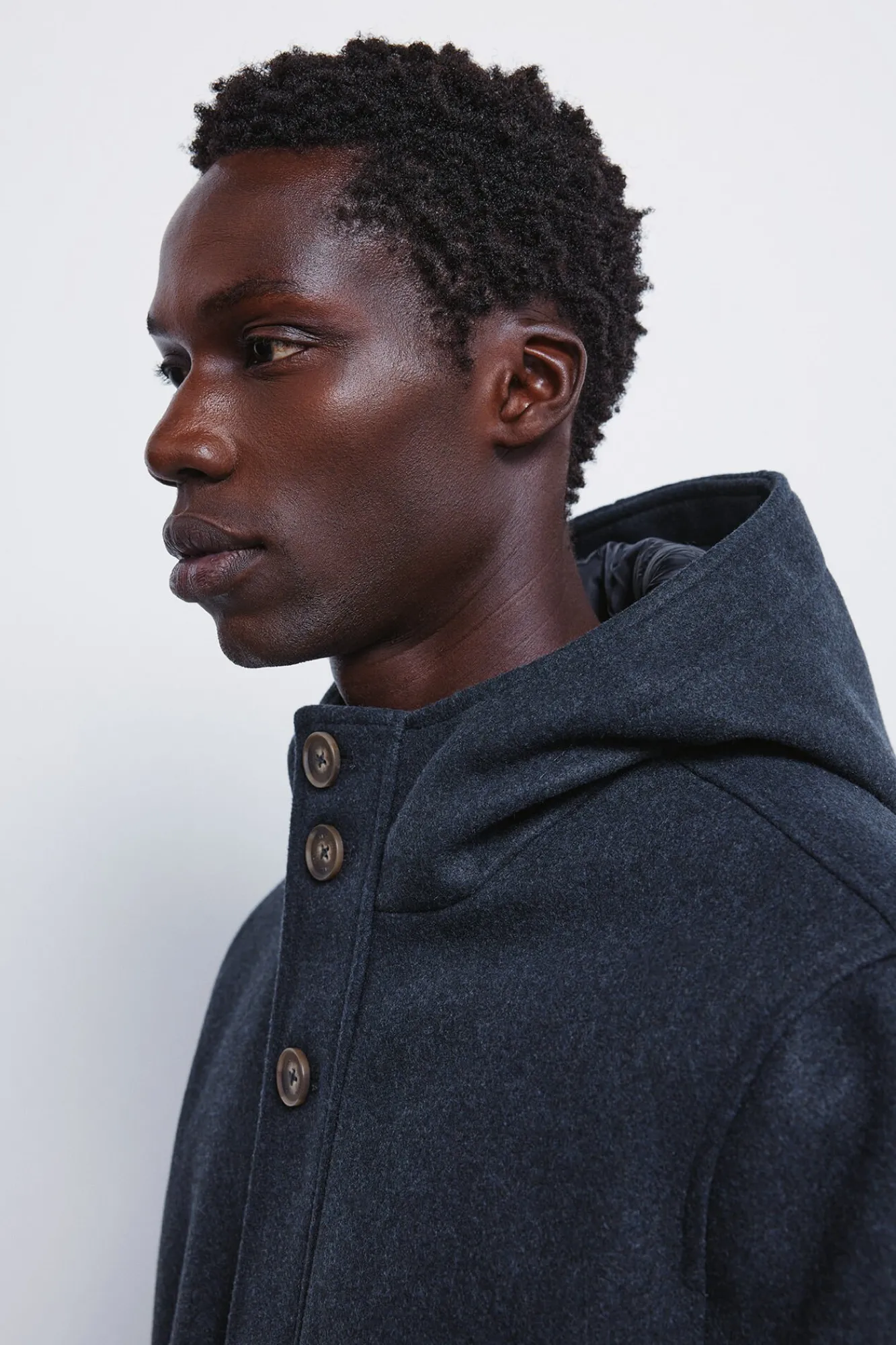 Springfield Sobretudos-Parka curta com efeito de lã azul