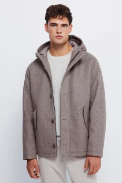 Springfield Sobretudos-Parka curta com efeito de lã cru