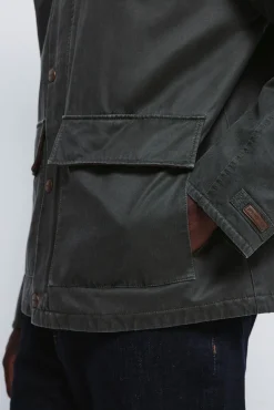 Springfield Sobretudos-Parka curta com gola de veludo cotelê estampado