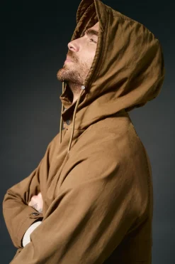 OOTO Sobretudos-Parka curta de algodão Castanho