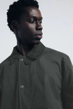 Springfield Sobretudos-Parka curta de gola veludo Caqui escuro