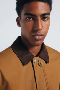 Springfield Sobretudos-Parka curta de gola veludo estampado