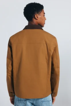 Springfield Sobretudos-Parka curta de gola veludo estampado