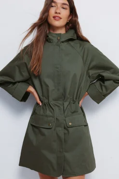 Springfield Casacos-Parka de algodão com capuz Caqui escuro