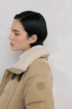 Pedro del Hierro Casacos|Acolchoados E Agasalhos-Parka de borrego lisa Beige
