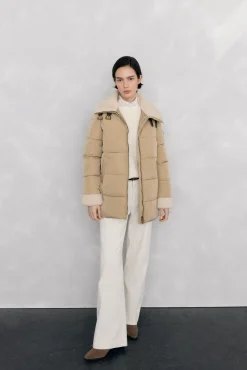 Pedro del Hierro Casacos|Acolchoados E Agasalhos-Parka de borrego lisa Beige