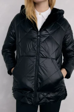 Pedro del Hierro Casacos|Acolchoados E Agasalhos-Parka de pele reversível Preto