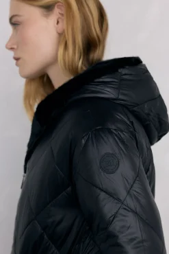 Pedro del Hierro Casacos|Acolchoados E Agasalhos-Parka de pele reversível Preto