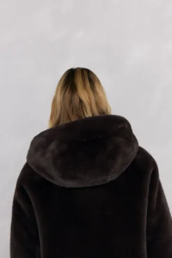 Pedro del Hierro Casacos|Acolchoados E Agasalhos-Parka de pele reversível Marrom