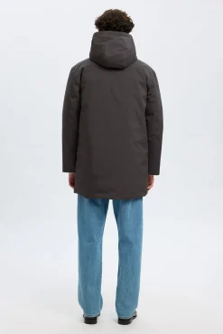 Selected Sobretudos-Parka impermeável com capuz Cinzento