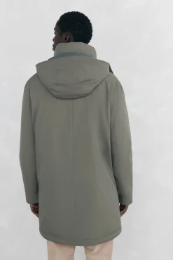 Pedro del Hierro Sobretudos-Parka longa com capuz e vista Verde