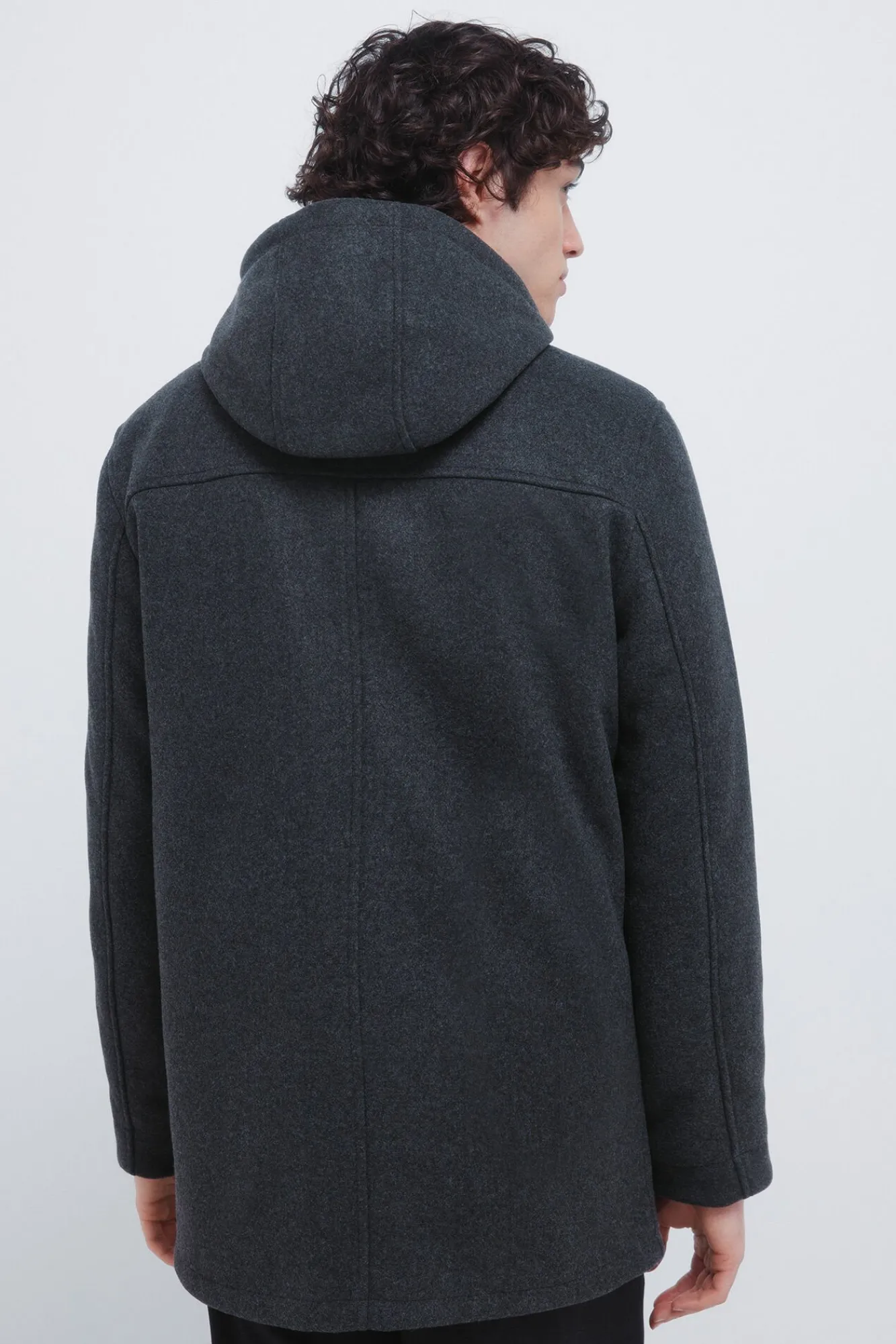 Springfield Sobretudos-Parka longa com efeito de lã cinzento