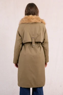 Molly Bracken Sobretudos|Casacos-Parka longa com gola de pele Verde