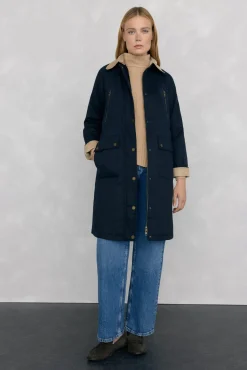 Pedro del Hierro Casacos-Parka longa encerada Azul