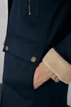 Pedro del Hierro Casacos-Parka longa encerada Azul