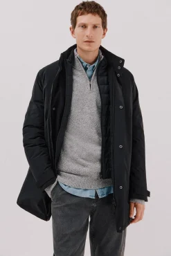 Cortefiel Sobretudos-Parka técnica com vistas removíveis Preto