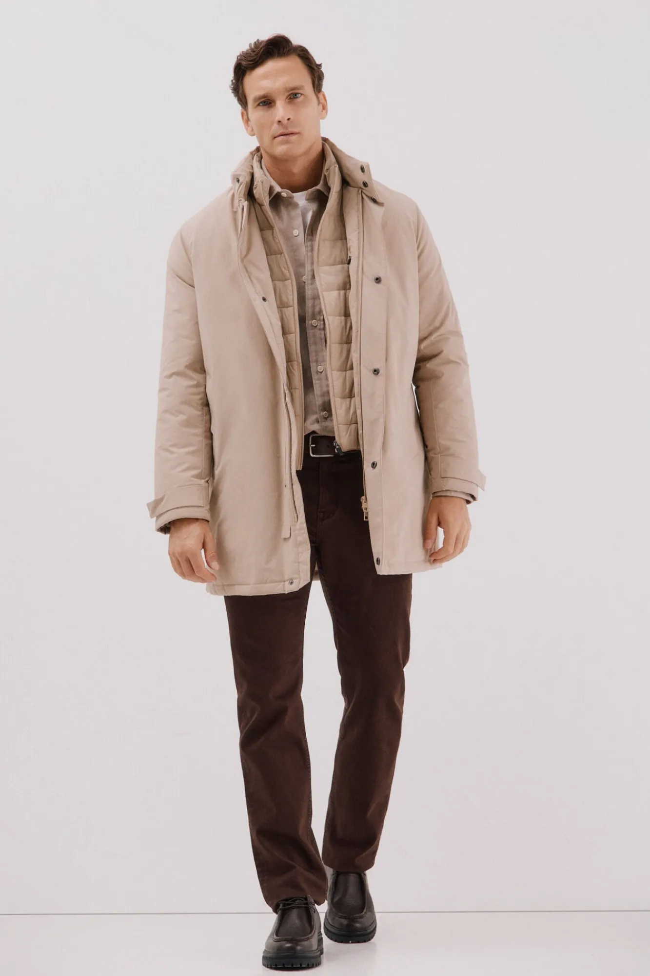Cortefiel Sobretudos-Parka técnica com vistas removíveis Tostado