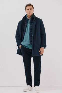 Cortefiel Sobretudos-Parka técnica com vistas removíveis Azul