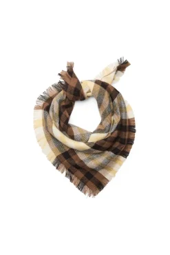 Vero Moda Cachecol-Pashmina xadrez Castanho