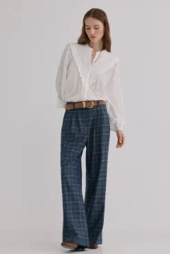 Hoss Intropia Calças|Fatos-Patricia. Calças xadrez Azul