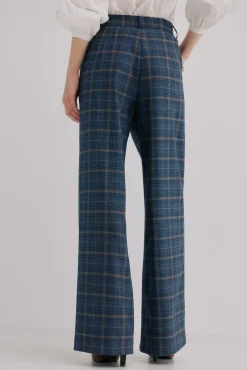 Hoss Intropia Calças|Fatos-Patricia. Calças xadrez Azul