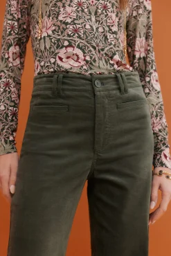 Hoss Intropia Calças-Paulette. Calça de perna larga Verde