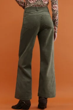 Hoss Intropia Calças-Paulette. Calça de perna larga Verde