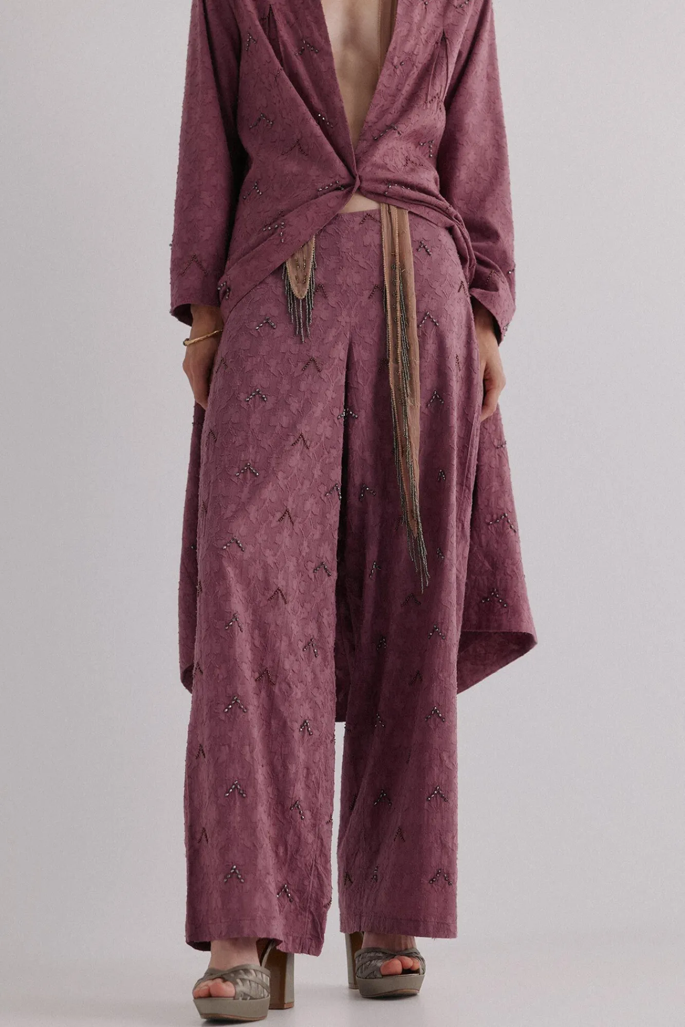 Hoss Intropia Calças-Paulina. Calças jaquard Subiu