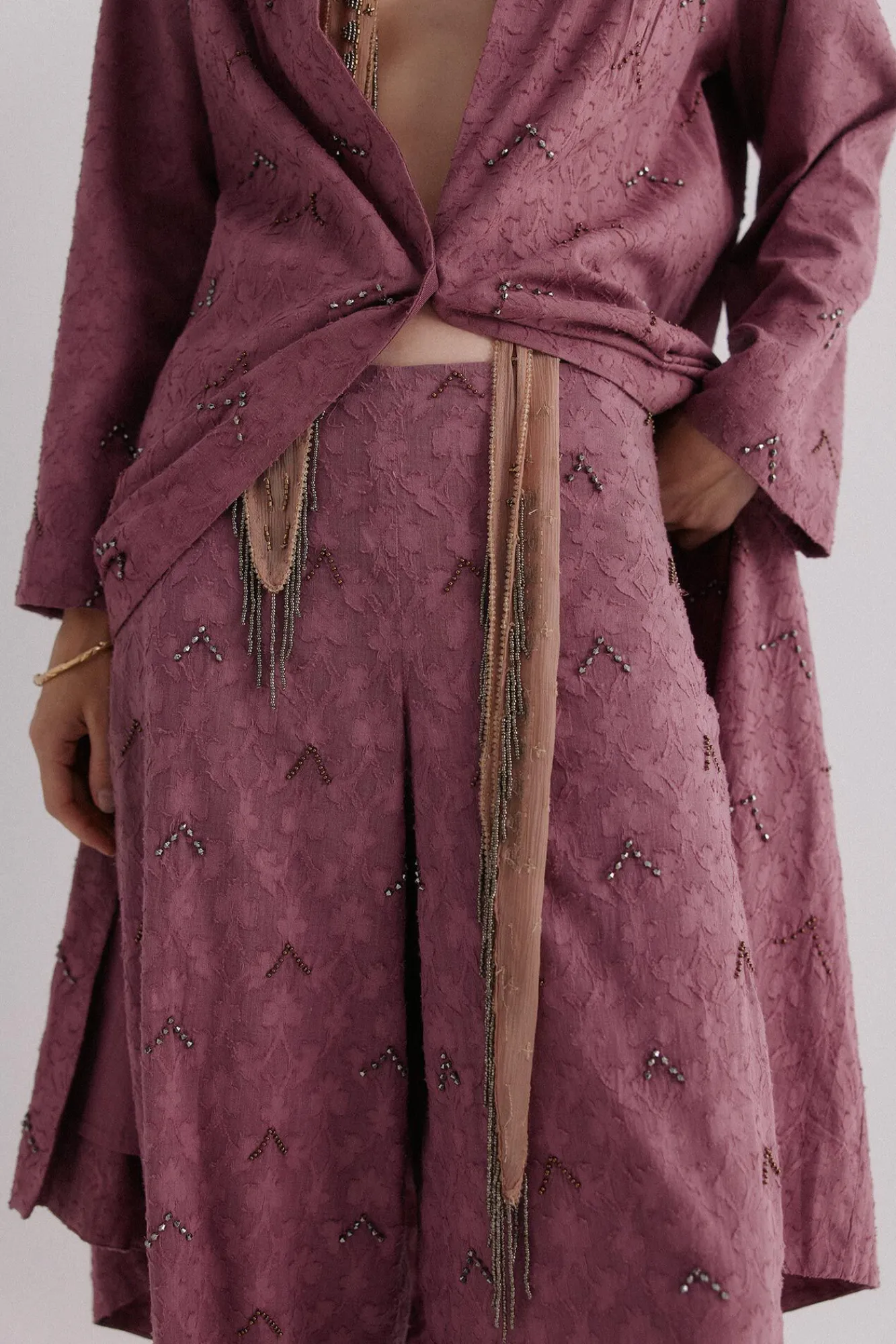 Hoss Intropia Calças-Paulina. Calças jaquard Subiu