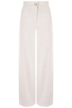 Hoss Intropia Calças-Payton. Calça de veludo cotelê Ecru