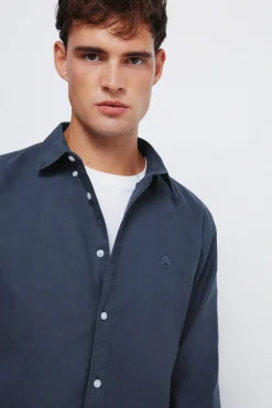 Springfield Camisas-Peça oxford tingida azul