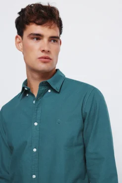 Springfield Camisas-Peça oxford tingida verde