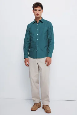 Springfield Camisas-Peça oxford tingida verde