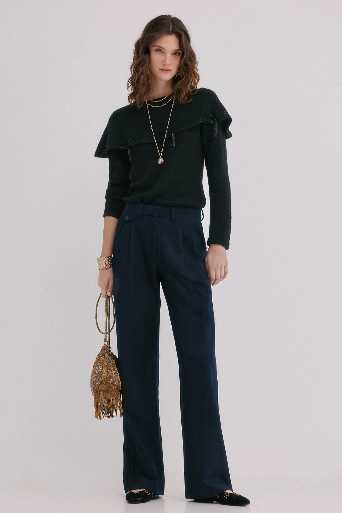 Hoss Intropia Calças-Peggy. Calças com pregas Azul