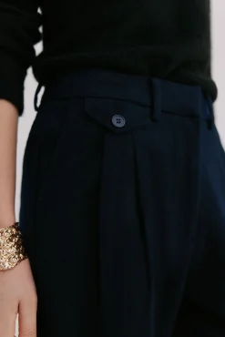 Hoss Intropia Calças-Peggy. Calças com pregas Azul