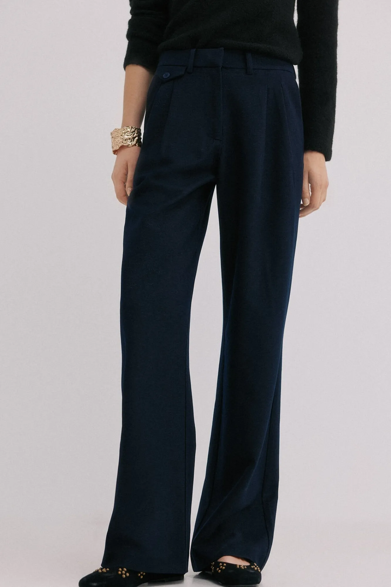 Hoss Intropia Calças-Peggy. Calças com pregas Azul