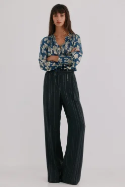 Hoss Intropia Calças-Pietra. Riscas calça Cinzento