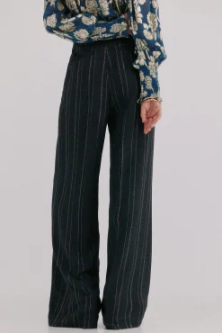 Hoss Intropia Calças-Pietra. Riscas calça Cinzento