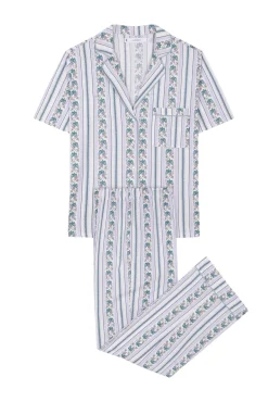 Women'secret Pijamas-Pijama camiseiro capri riscas 100% algodão bege