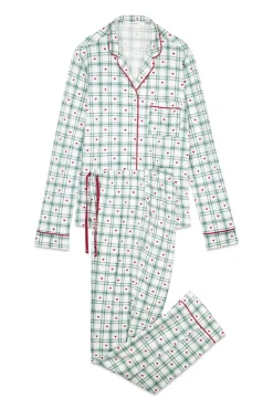 Women'secret Pijamas-Pijama camiseiro com xadrez verde estampado
