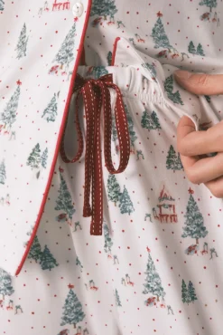 Women'secret Pijamas-Pijama camiseiro com estampado de Natal branco bege