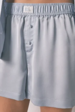 Women'secret Pijamas-Pijama camiseiro de cetim azul