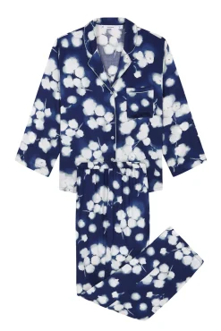 Women'secret Pijamas-Pijama camiseiro longo de viscose floral azul