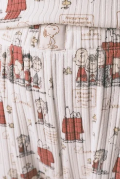 Women'secret Pijamas-Pijama Capri Canelado Cinza Snoopy cru