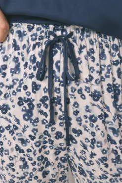 Women'secret Pijamas-Pijama Capri de viscose floral azul