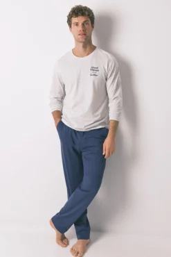 Women'secret Pijamas-Pijama comprido cinzento