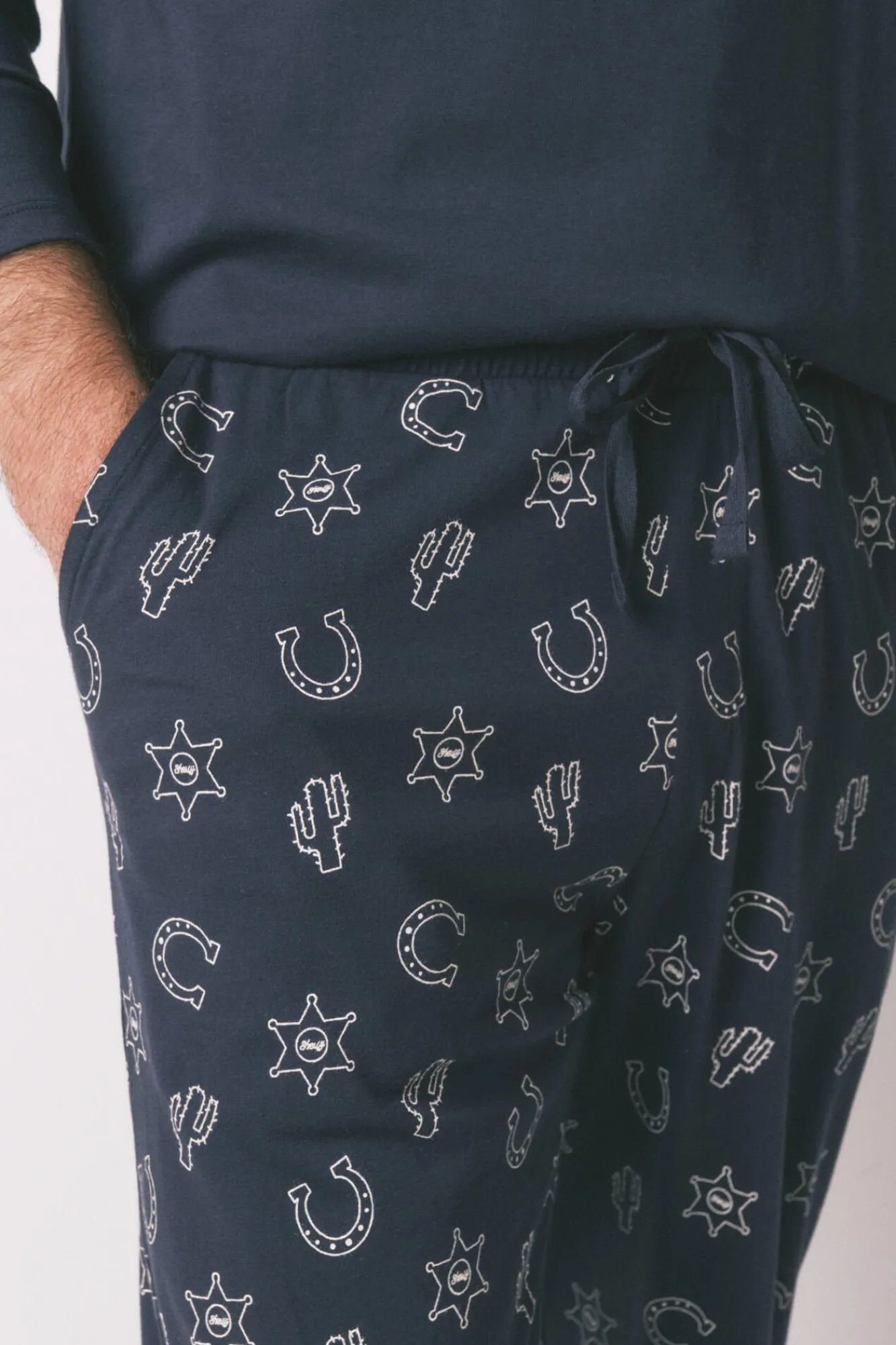 Women'secret Pijamas-Pijama comprido country 100% algodão azul