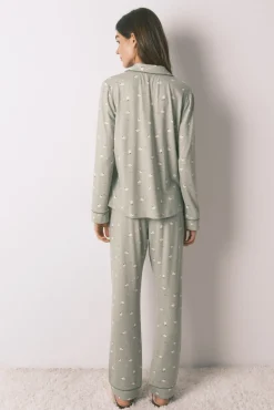 Women'secret Pijamas-Pijama comprido camiseiro com ovelhas verde